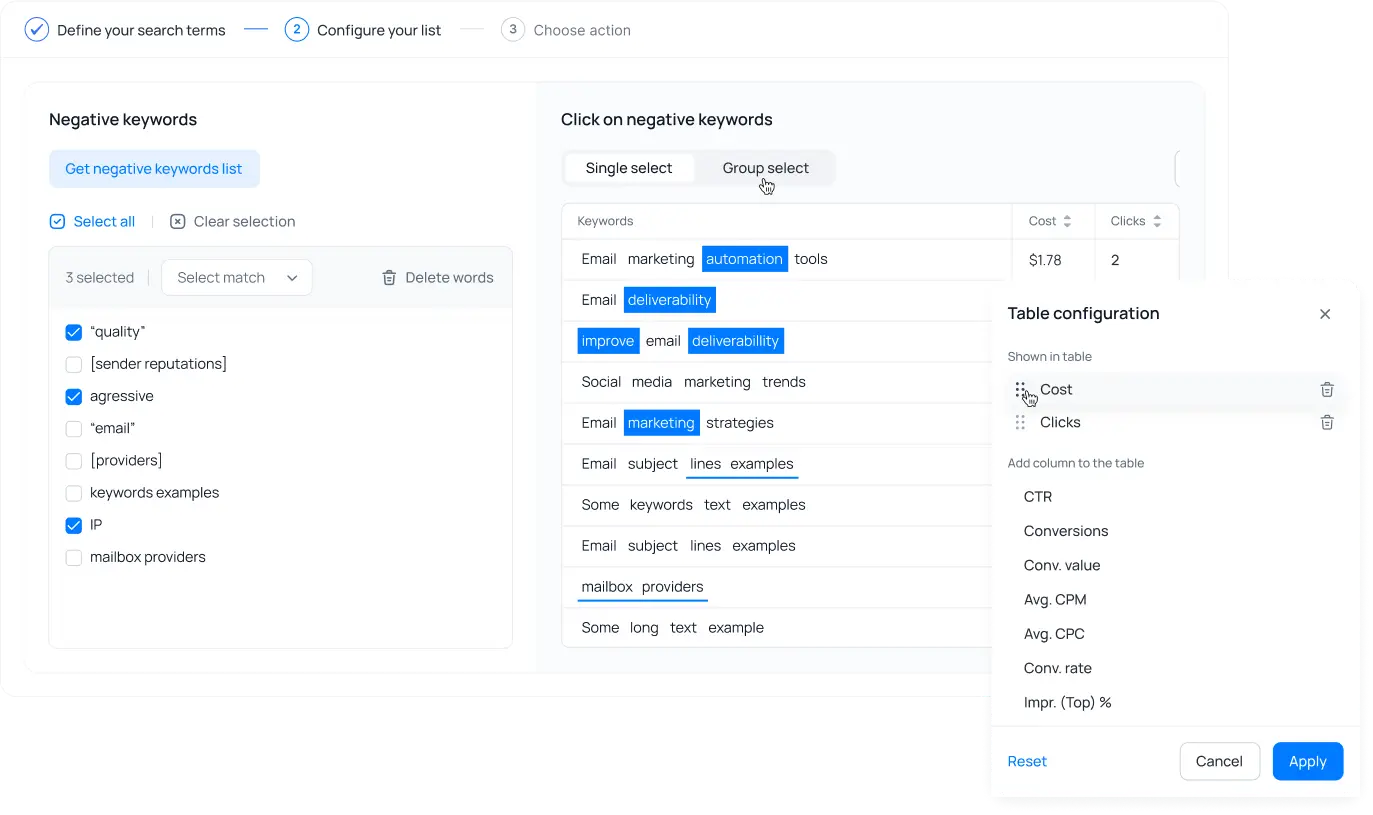 Keyword cleaner illustration